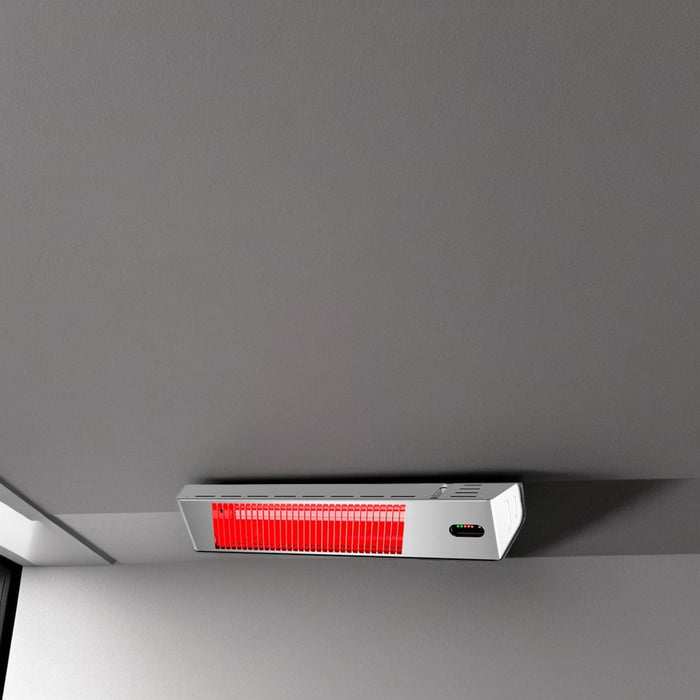 Mpc Malaga 2000w Riscaldatore Elettrico Infrarossi Da 2000w Regolabile Grigio Riscaldante Da Interno a Onda Corta a Ira e Telecomando Design Elegante Griglia a Protezione e Display a Led