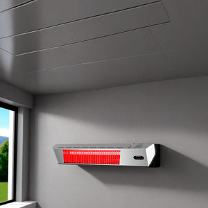 Mpc Malaga 2000w Riscaldatore Elettrico Infrarossi Da 2000w Regolabile Grigio Riscaldante Da Interno a Onda Corta a Ira e Telecomando Design Elegante Griglia a Protezione e Display a Led