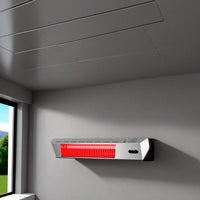 Mpc Malaga 2000w Apptuya Stufa a Infrarossi Wifi Da Esterno Da 2000w Regolabile Grigio Riscaldante a Onda Corta a Ira e Telecomando Design Elegante Griglia a Protezione e Display a Led