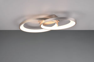 MALAGA PLAFONIERA DOPPIA ELLISSE METALLO ACCIAIO L. 58CM LED  25W 2900lm, 3000K