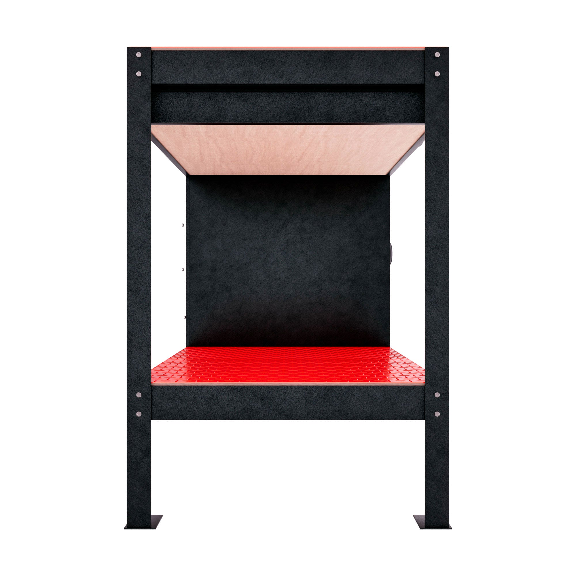 Manny - Banco da Lavoro 120x60 cm con Cassetto 1 Anta e 1 Ripiano in Metallo Nero