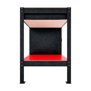 Manny - Banco da Lavoro 120x60 cm con Cassetto 1 Anta e 1 Ripiano in Metallo Nero