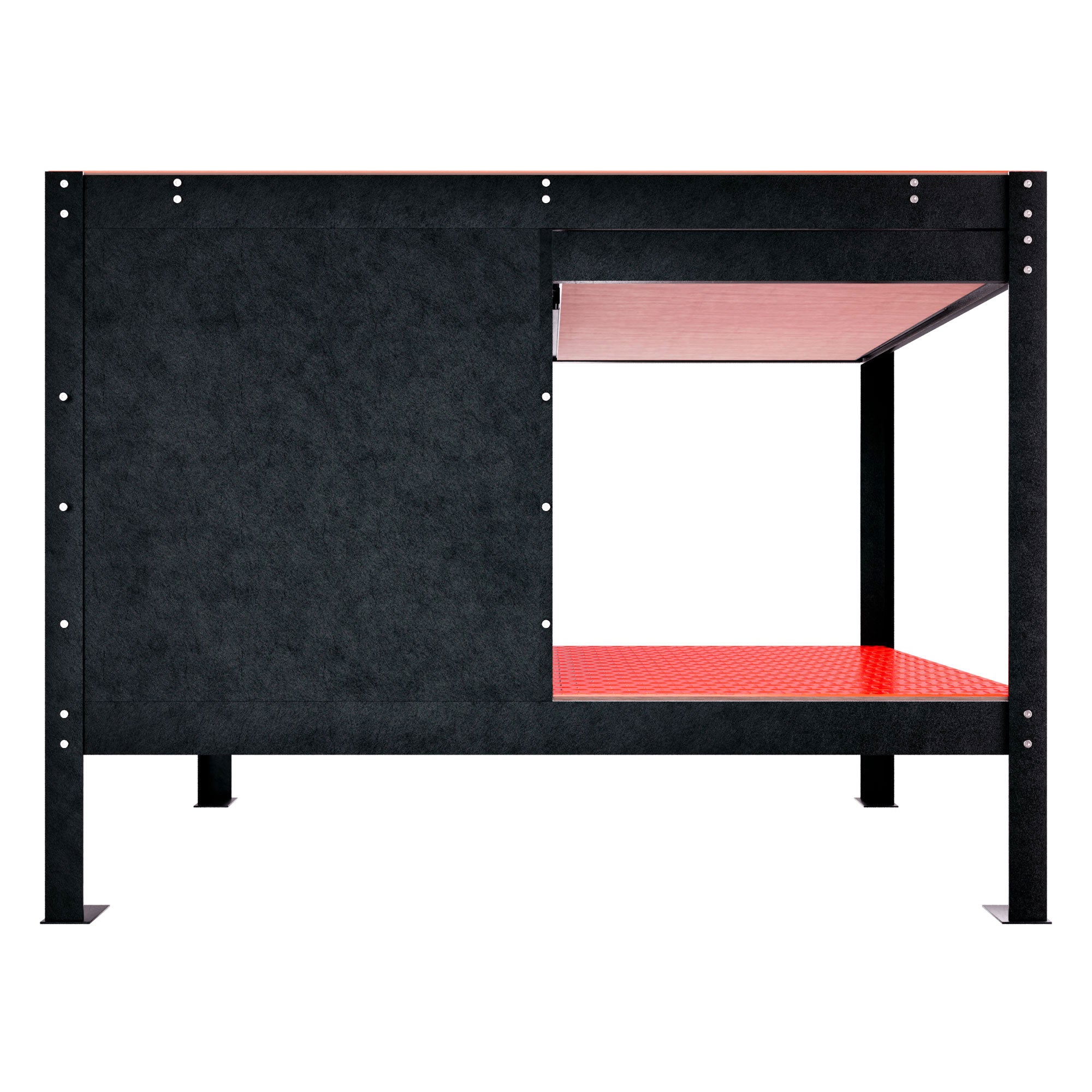 Manny - Banco da Lavoro 120x60 cm con Cassetto 1 Anta e 1 Ripiano in Metallo Nero