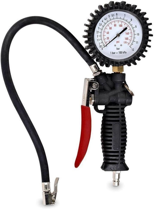 MANOMETRO PISTOLA COMPRESSORE GONFIAGGIO SGONFIAGGIO PER ARIA RUOTE AUTO A830043