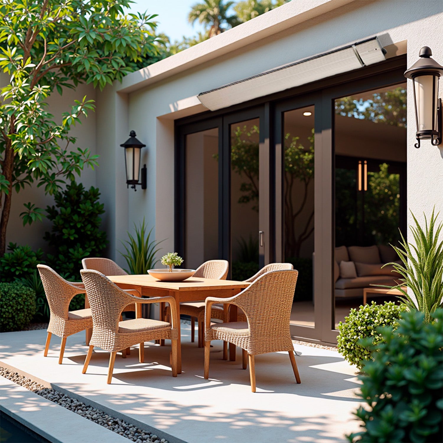 Mpc Marbella 3200w Radiatore a Infrarossi Per Esterno In Alluminio Da 3200w Bianco Nessuna Emissione Di Luce Elemento Riscaldante In Alluminio Estruso Rivestimento Ceramico Telecomando Ip65