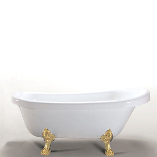 Vasca freestanding vintage 170 x 80 cm con piedi oro con rubinetto - Margherita