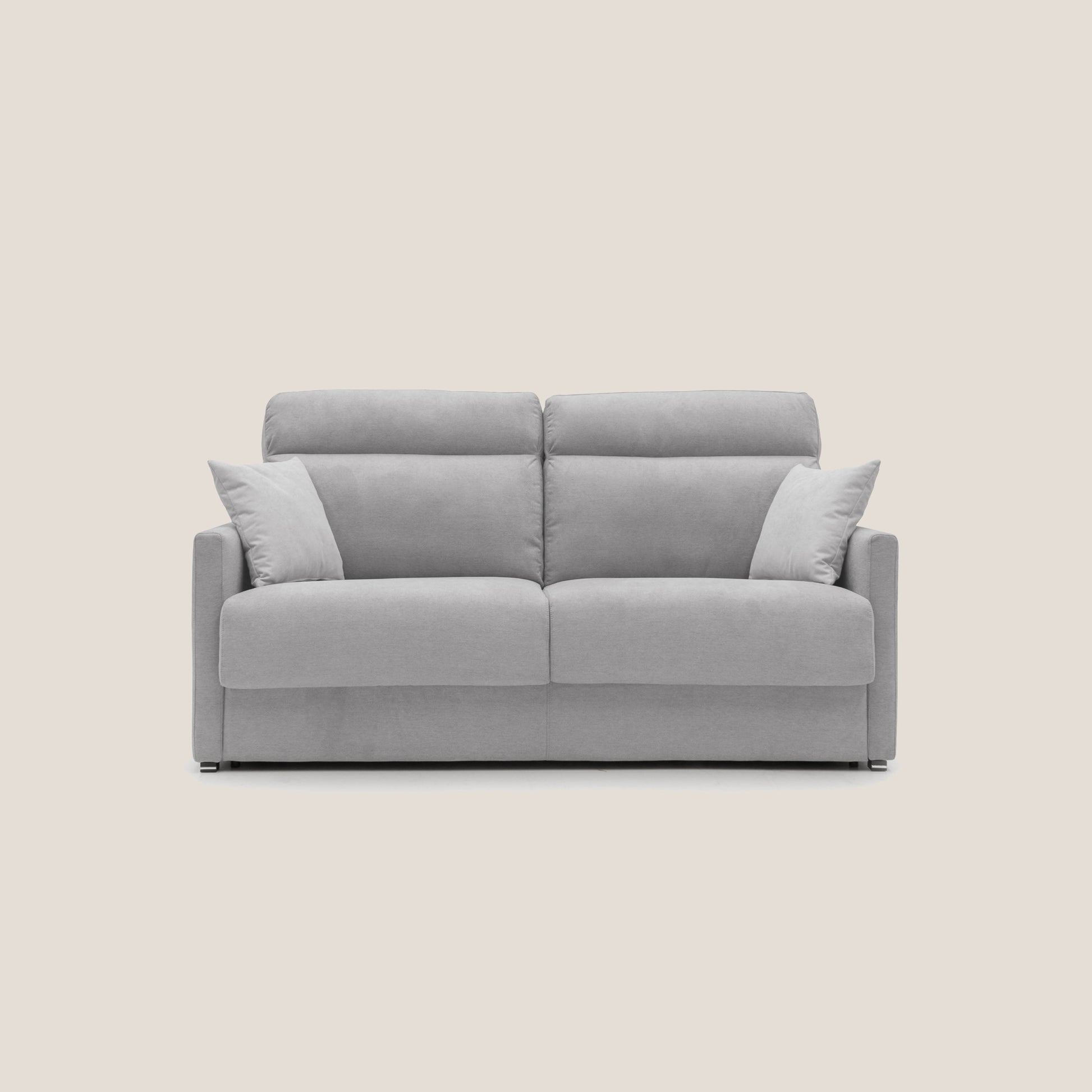Divano Letto 3 Posti 196x102x97 cm in Tessuto Grigio Chiaro