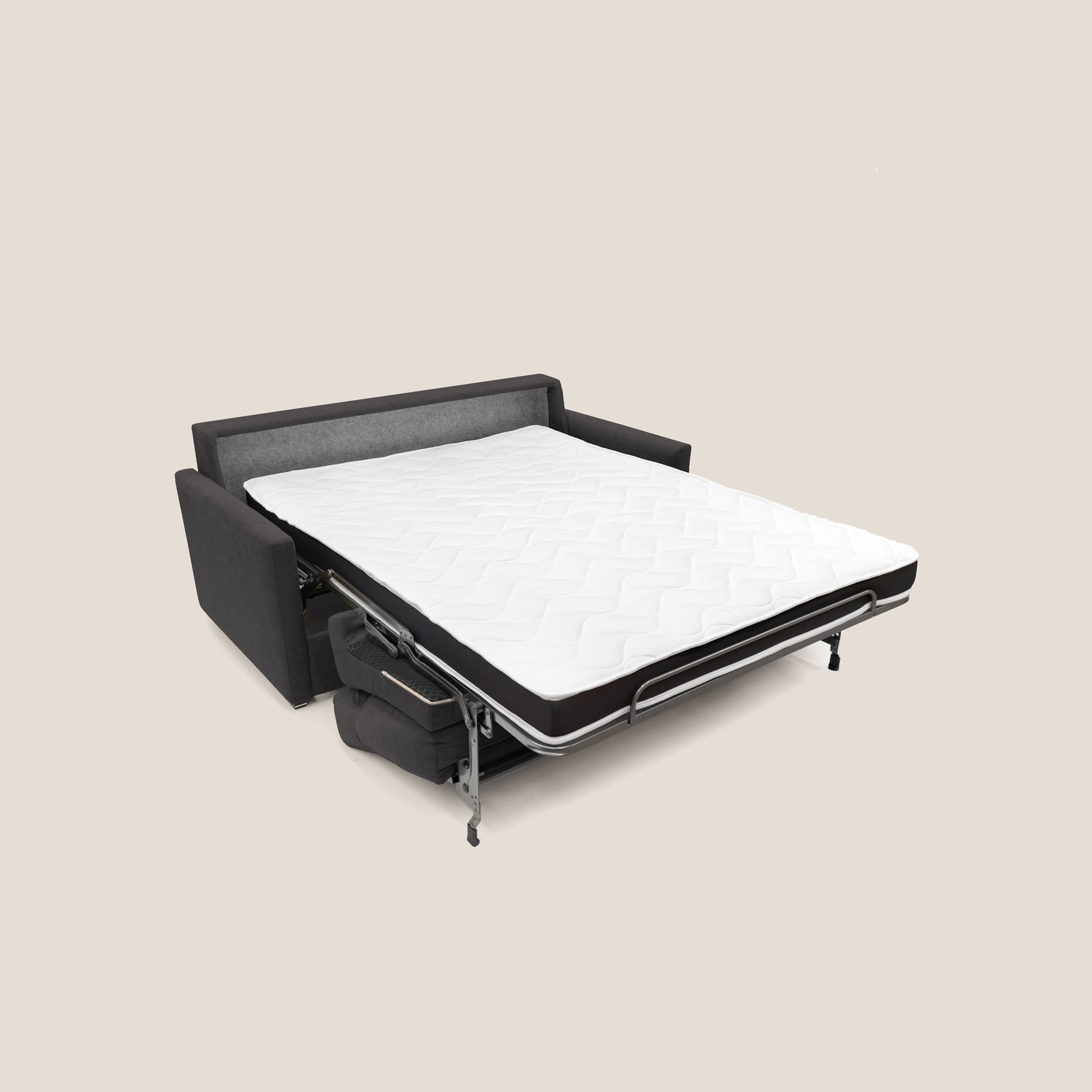 Divano Letto 3 Posti 196x102x97 cm in Tessuto Nero
