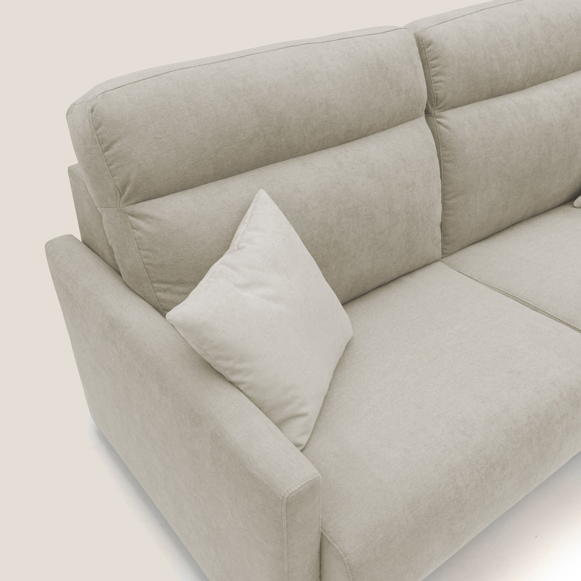 Divano Letto 2 Posti 156x102x97 cm in Tessuto Panna