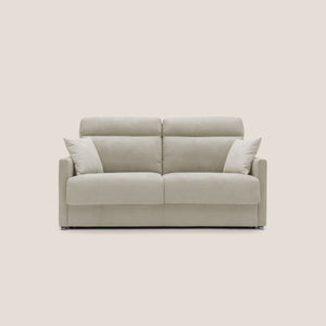 Divano Letto 2 Posti 156x102x97 cm in Tessuto Panna