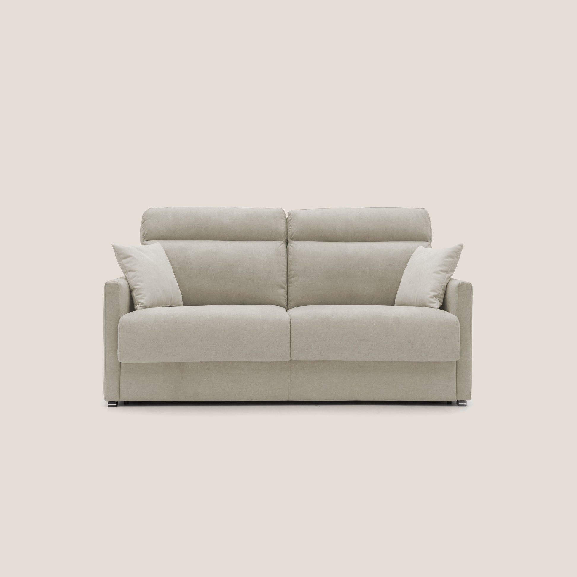 Divano Letto 3 Posti 196x102x97 cm in Tessuto Panna