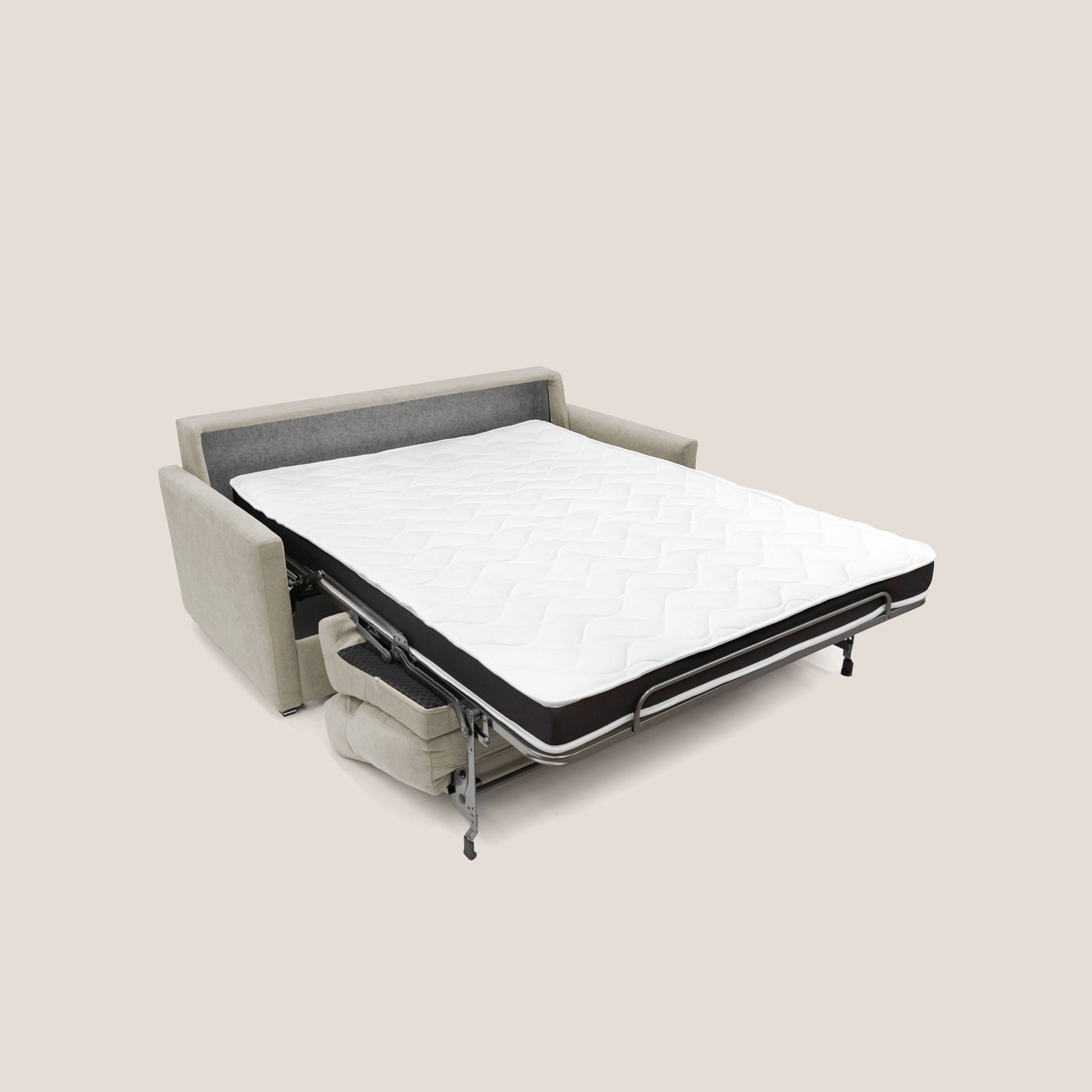 Divano Letto 2 Posti 156x102x97 cm in Tessuto Beige