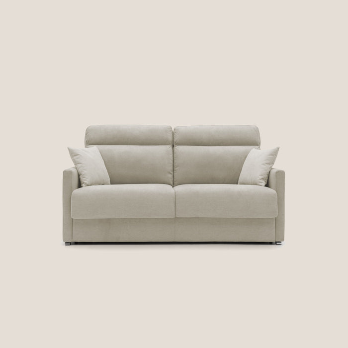 Divano Letto 2 Posti 156x102x97 cm in Tessuto Beige