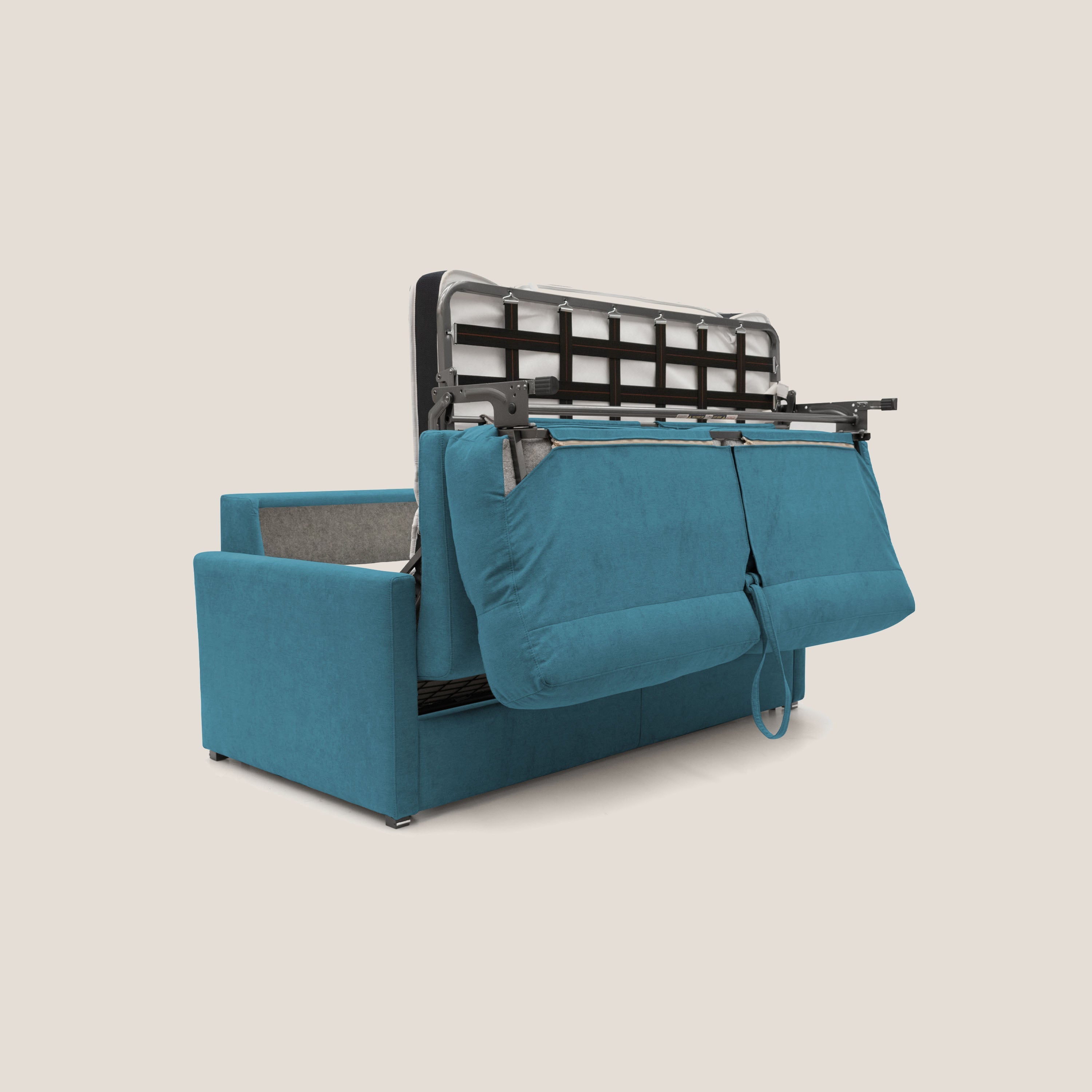 Divano Letto 2 Posti 176x102x97 cm in Tessuto Azzurro