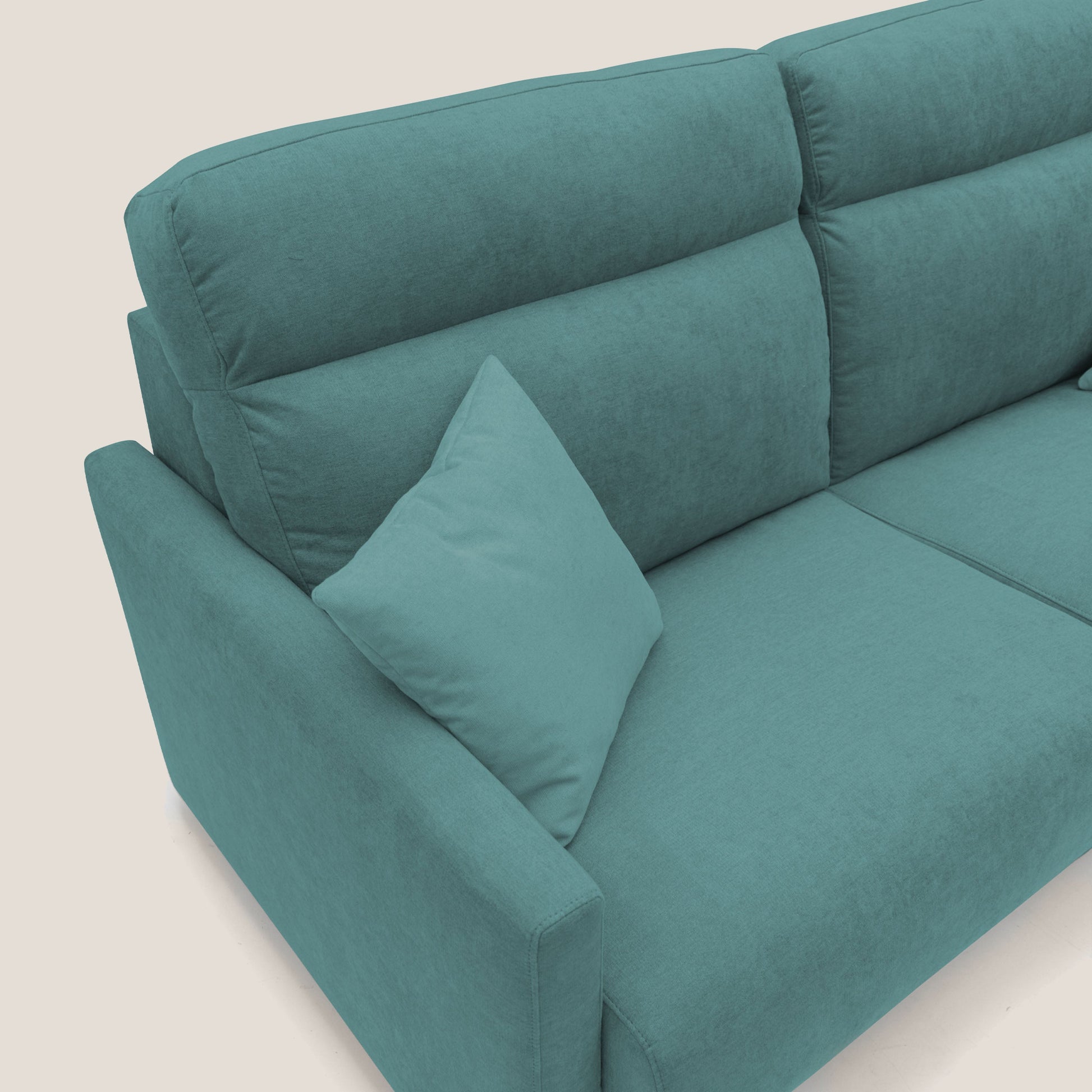 Divano Letto 3 Posti 196x102x97 cm in Tessuto Petrolio