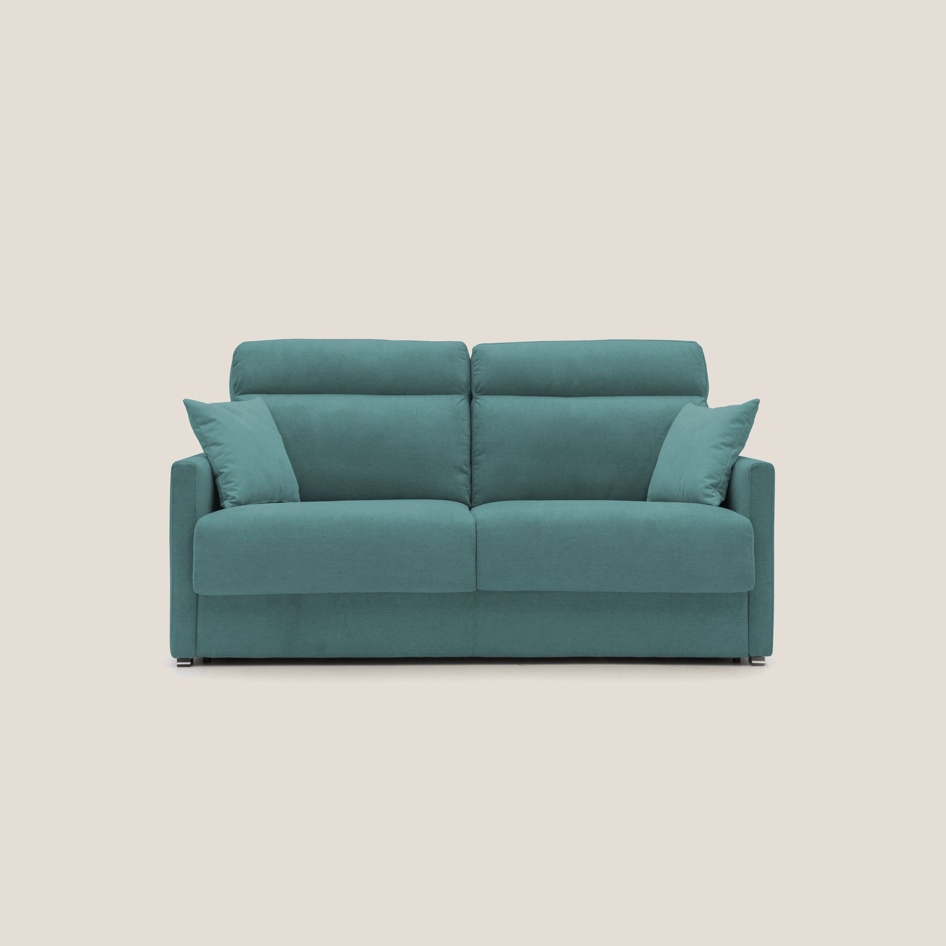 Divano Letto 2 Posti 156x102x97 cm in Tessuto Petrolio