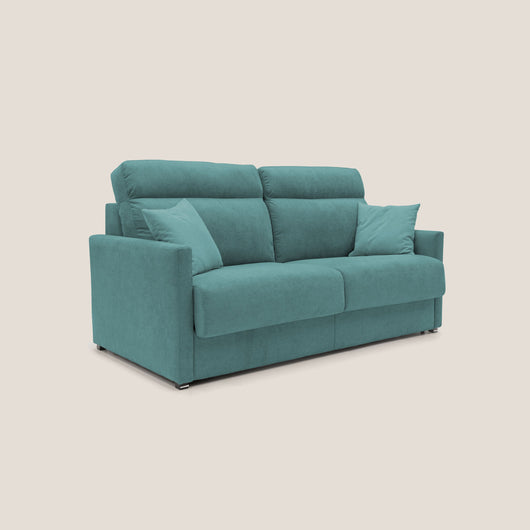 Divano Letto 3 Posti 196x102x97 cm in Tessuto Petrolio