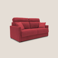 Divano Letto 3 Posti 196x102x97 cm in Tessuto Rosso