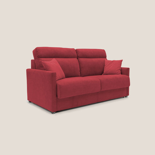 Divano Letto 3 Posti 196x102x97 cm in Tessuto Rosso