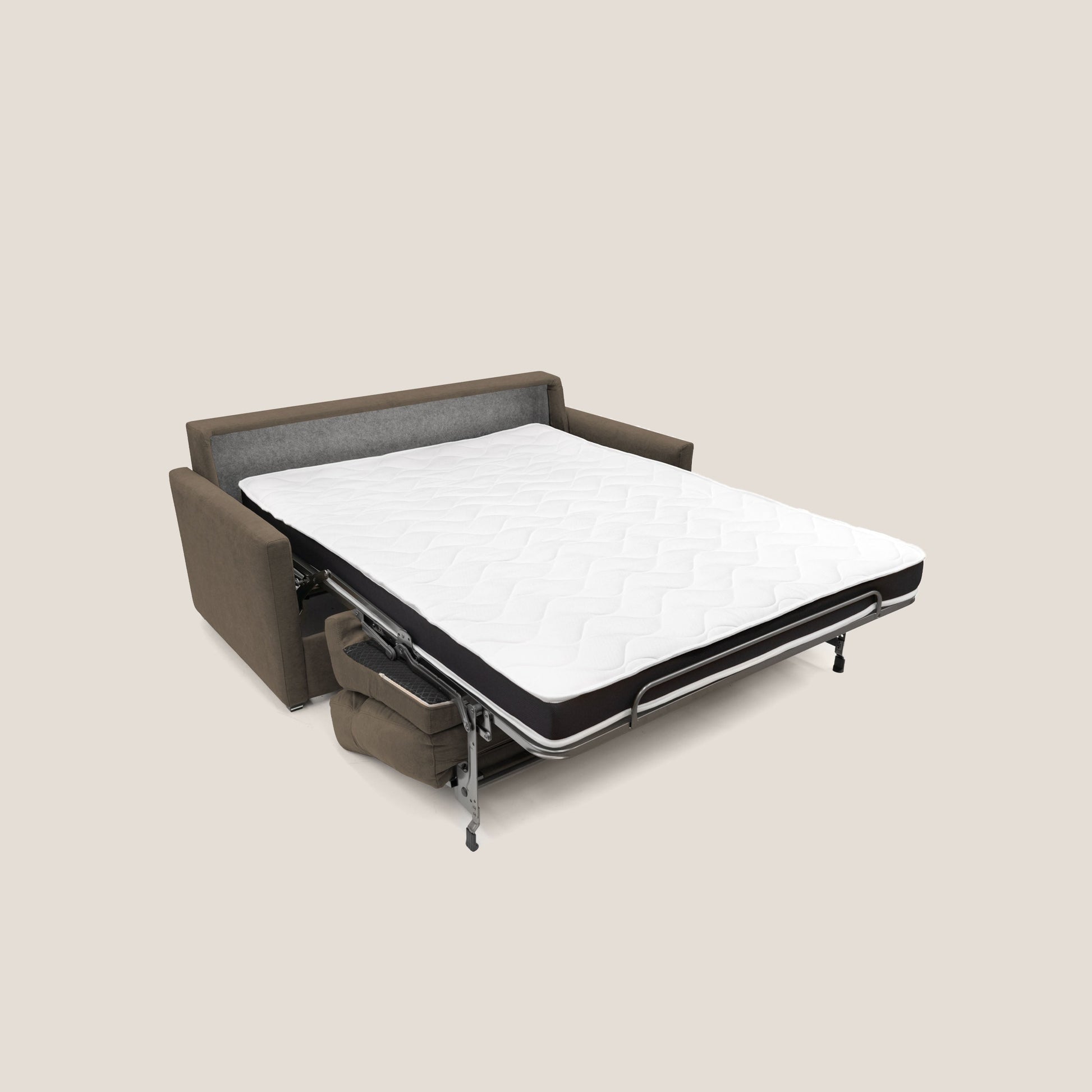 Divano Letto 2 Posti 176x102x97 cm in Tessuto Marrone