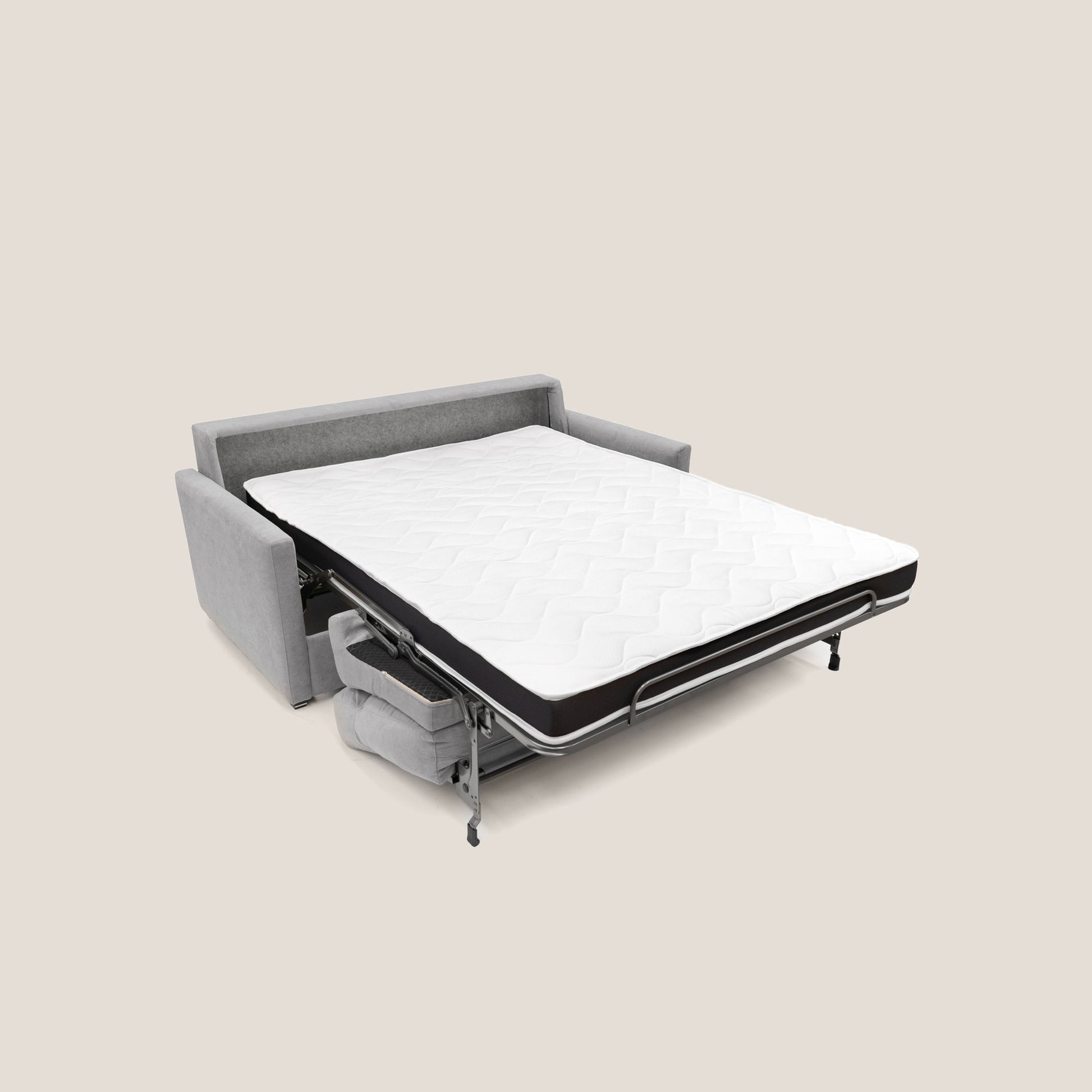 Divano Letto 2 Posti 156x102x97 cm in Tessuto Grigio Chiaro