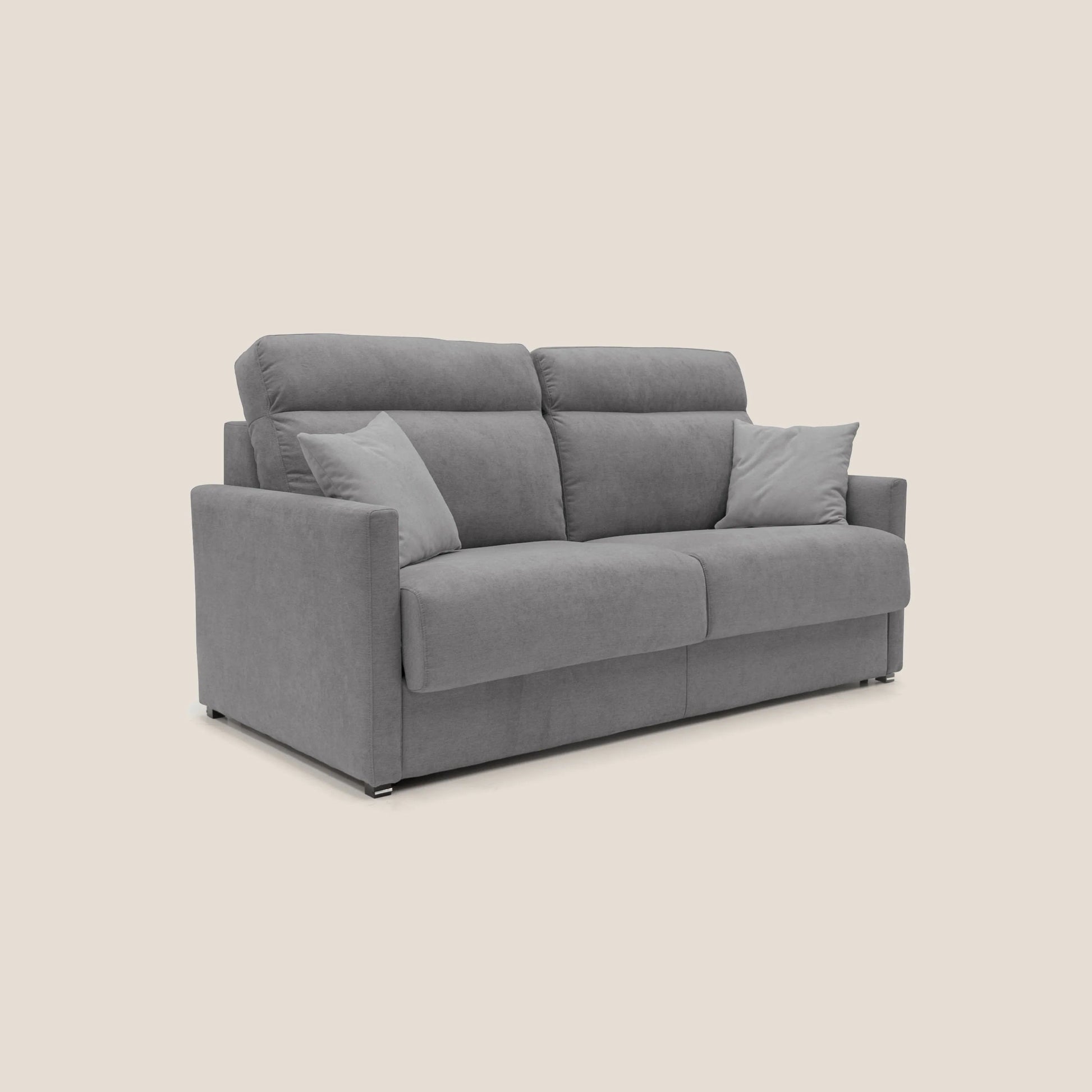Divano Letto 3 Posti 196x102x97 cm in Tessuto Grigio