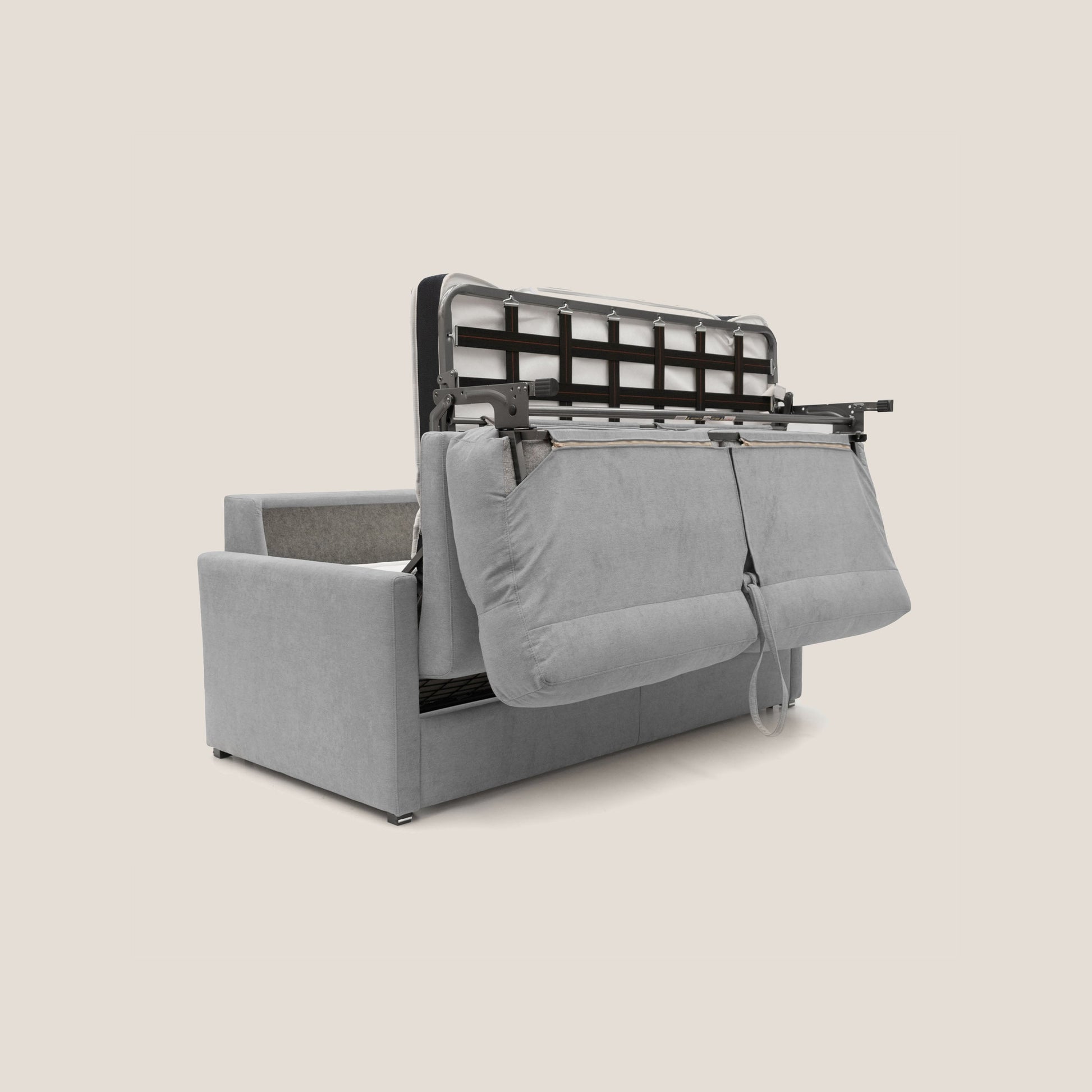 Divano Letto 3 Posti 196x102x97 cm in Tessuto Grigio Chiaro