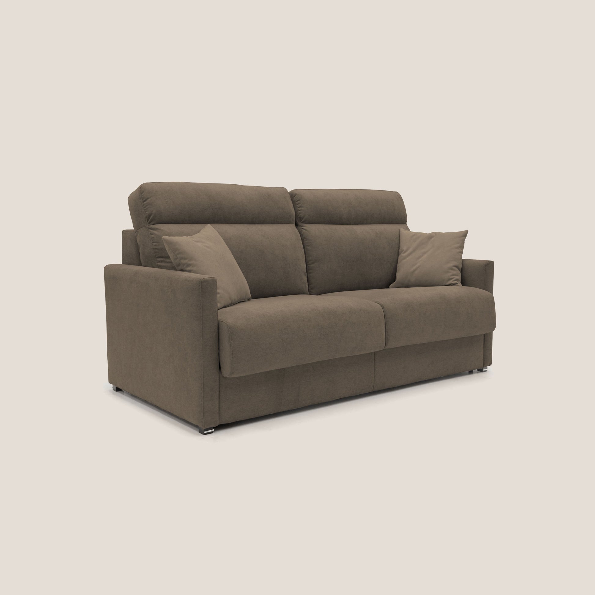 Divano Letto 2 Posti 156x102x97 cm in Tessuto Marrone