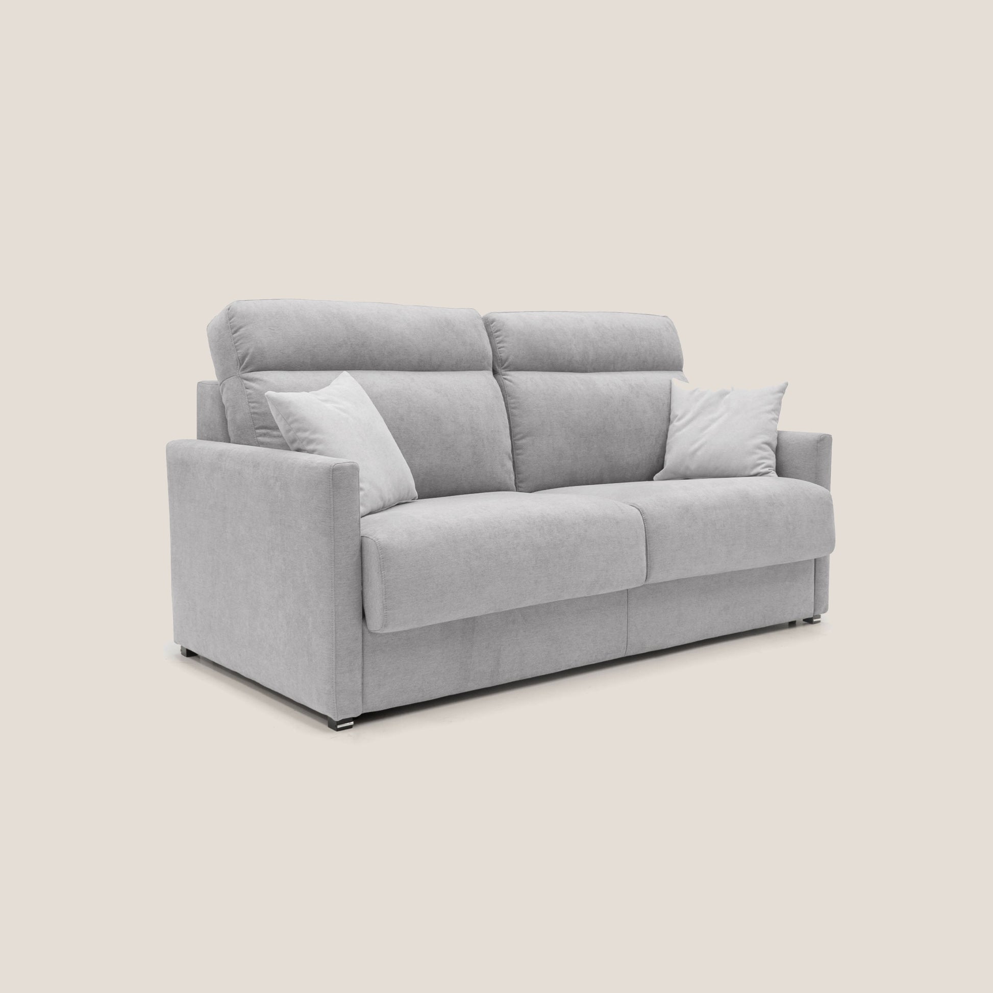 Divano Letto 2 Posti 156x102x97 cm in Tessuto Grigio Chiaro