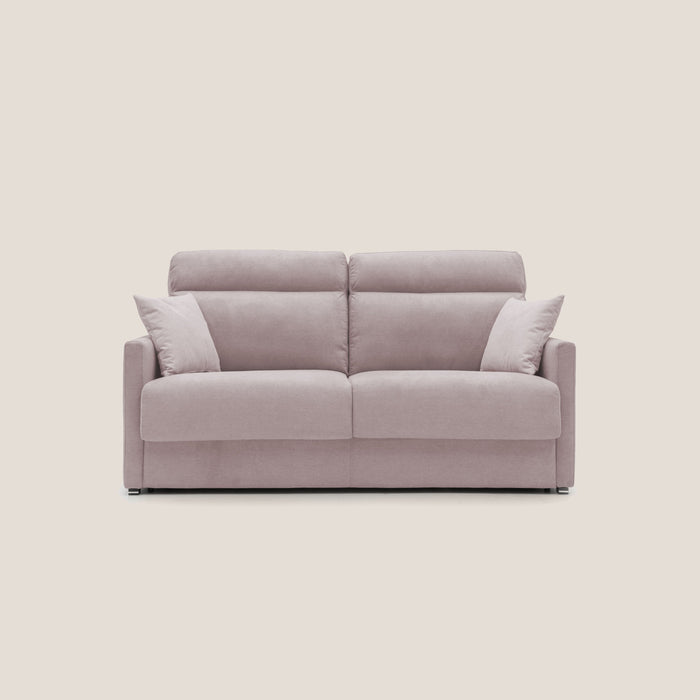 Divano Letto 3 Posti 196x102x97 cm in Tessuto Rosa