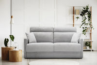 Margot Divano letto matrimoniale con schienale morbido alto in tessuto T02 156 cm (mat.120x197) rosa