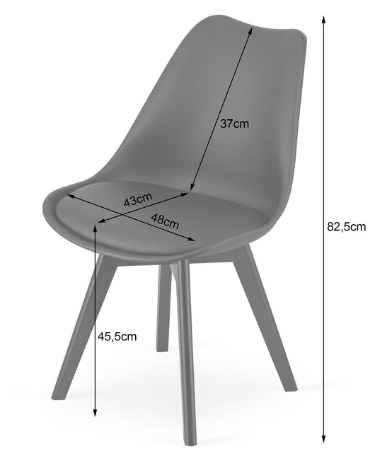 Sedia VALORA RIXK - Design ergonomico per soggiorno, nero e bianco x 1