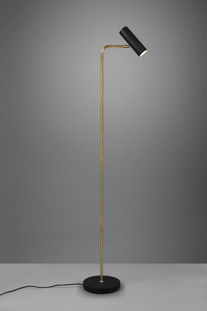 MARLEY PIANTANA SPOT CILINDRO OTTONE SATINATO + NERO H. 151CM 1 LUCE ATTACCO GU10