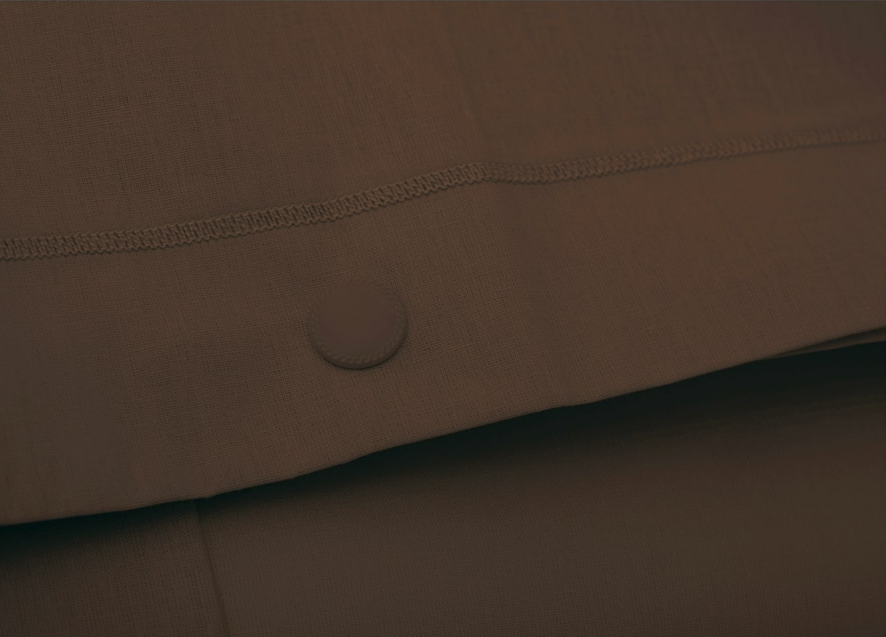 Completo Lenzuola In 100% Cotone In Tinta Unita Made In Italy - Francese - Marrone