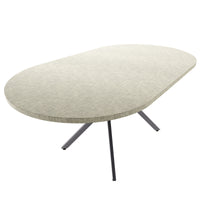 Marui Big - Tavolo da pranzo ovale 180x100 cm in Legno Testurizzato con Piede Centrale in metallo Ashi