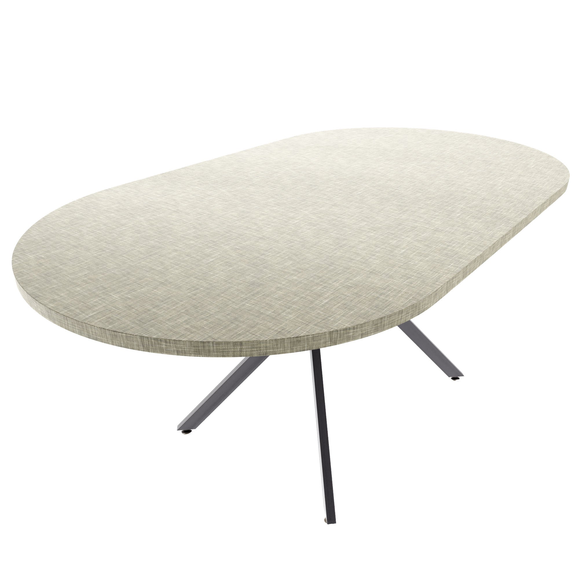 Marui Big - Tavolo da pranzo ovale 180x100 cm in Legno Testurizzato con Piede Centrale in metallo Ashi