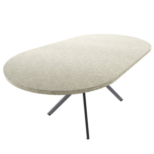 Marui Big - Tavolo da pranzo ovale 180x100 cm in Legno Testurizzato con Piede Centrale in metallo Ashi