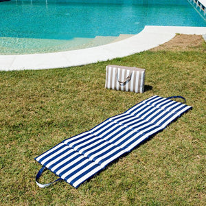 Materassino prendisole pieghevole con maniglie, idrorepellente - Materassino Prendisole Pieghevole Con Maniglie, Idrorepellente Dune (righe Bianche/sabbia)