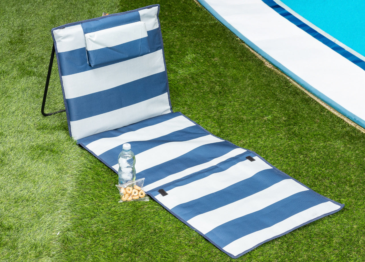 Materassino Prendisole Spiaggia Da Terra Reclinabile Imbottito Tindari Rigato