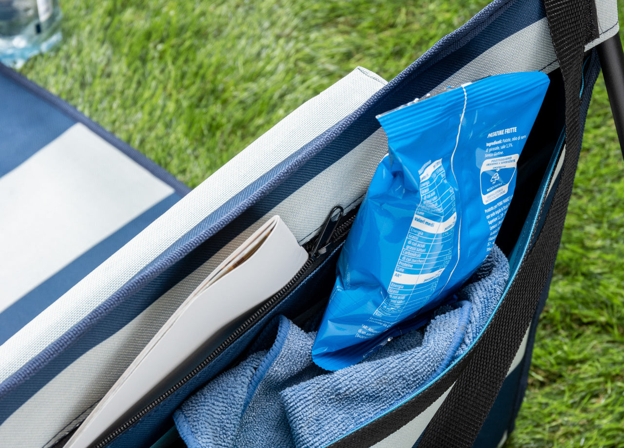 Materassino Prendisole Spiaggia Da Terra Reclinabile Imbottito Tindari Rigato
