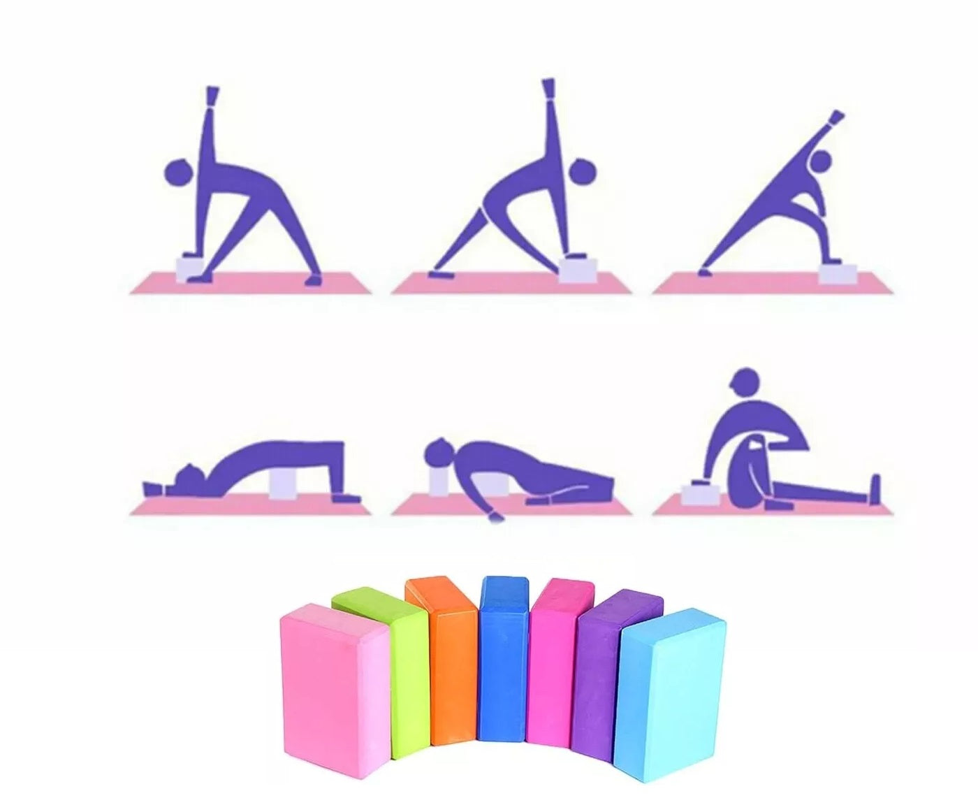 MATTONCINO YOGA SCHIUMA MATTONE BLOCCO PER ESERCIZIO EQUILIBRIO FITNESS PILATES