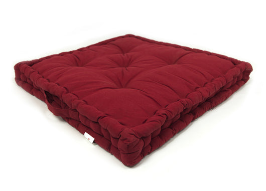Cuscino Pavimento In Cotone Tinta Unita Ideale Per Divani Pallet Bancale 60x60 - 60x60 - Bordeaux