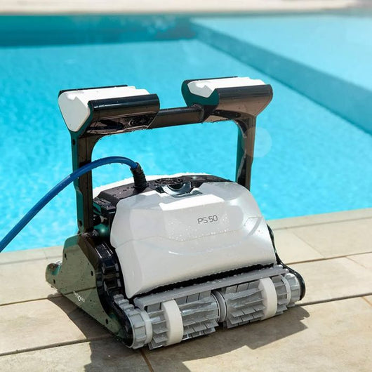 Robot Piscina Dolphin Ps 50 Premium Con Spazzole Combinate, Carrello E Copertura Protettiva