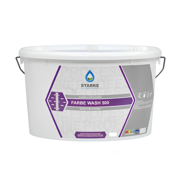 Farbe wash 500 idropittura acrilica lavabile coprente rapida essiccazione *** formato 5 lt, confezione 1