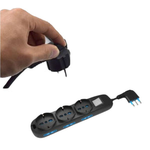 Multipresa 9 posti con 3 uscite polivalenti e 6 bipasso 10/16a lunghezza 1.5mt