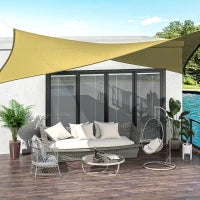 Tenda da Sole, Telo Ombreggiante Rettangolare 6L x 4l m HDPE Beige