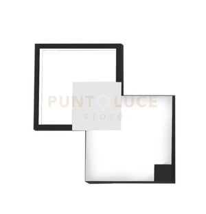 MEDEA-32 B Lampada da parete 32cm led struttura nera e bianca in metallo diffusore acrilico satinato, 43W, 3000K, 2786L