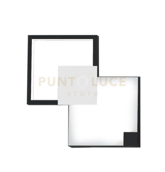 MEDEA-32 B Lampada da parete 32cm led struttura nera e bianca in metallo diffusore acrilico satinato, 43W, 3000K, 2786L