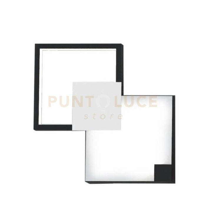 MEDEA-32 B Lampada da parete 32cm led struttura nera e bianca in metallo diffusore acrilico satinato, 43W, 3000K, 2786L