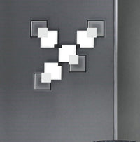 MEDEA-32 B Lampada da parete 32cm led struttura nera e bianca in metallo diffusore acrilico satinato, 43W, 3000K, 2786L